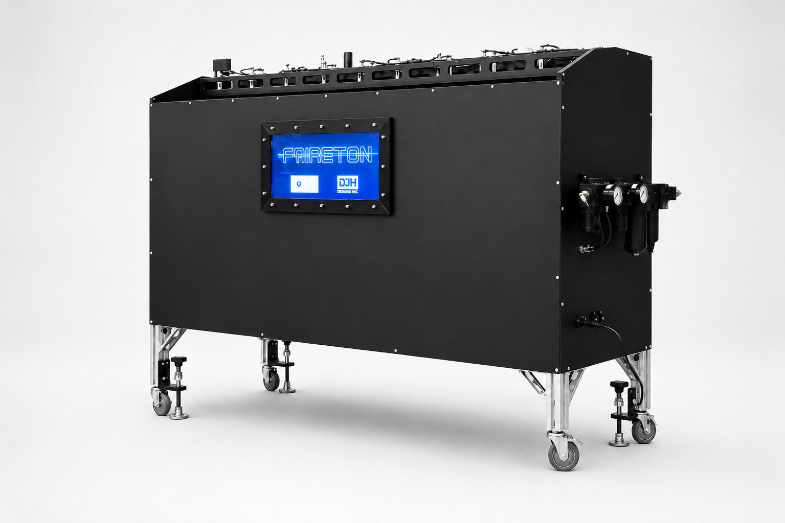 Phaeton offline film thickness profile measurement system — side view showing sample bed and scanning head