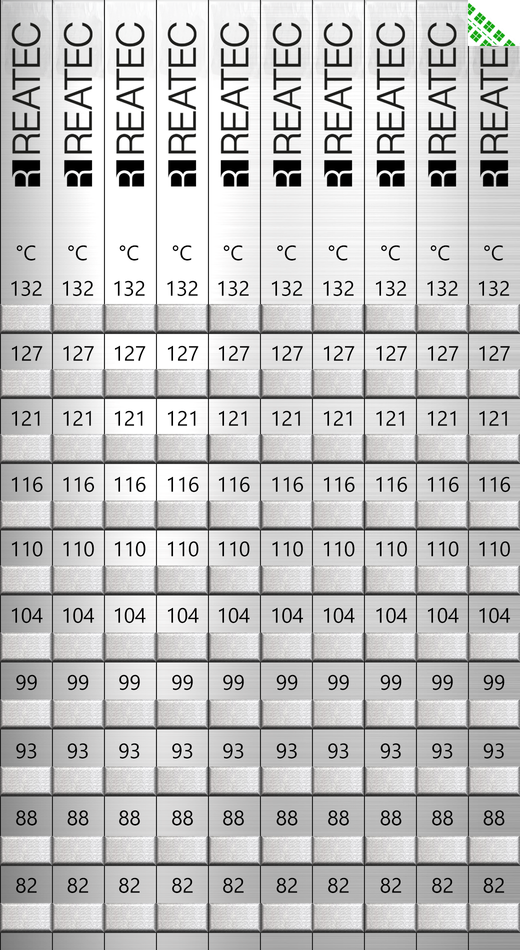 reaStripe 10 professional temperature indicator, 82–132°C