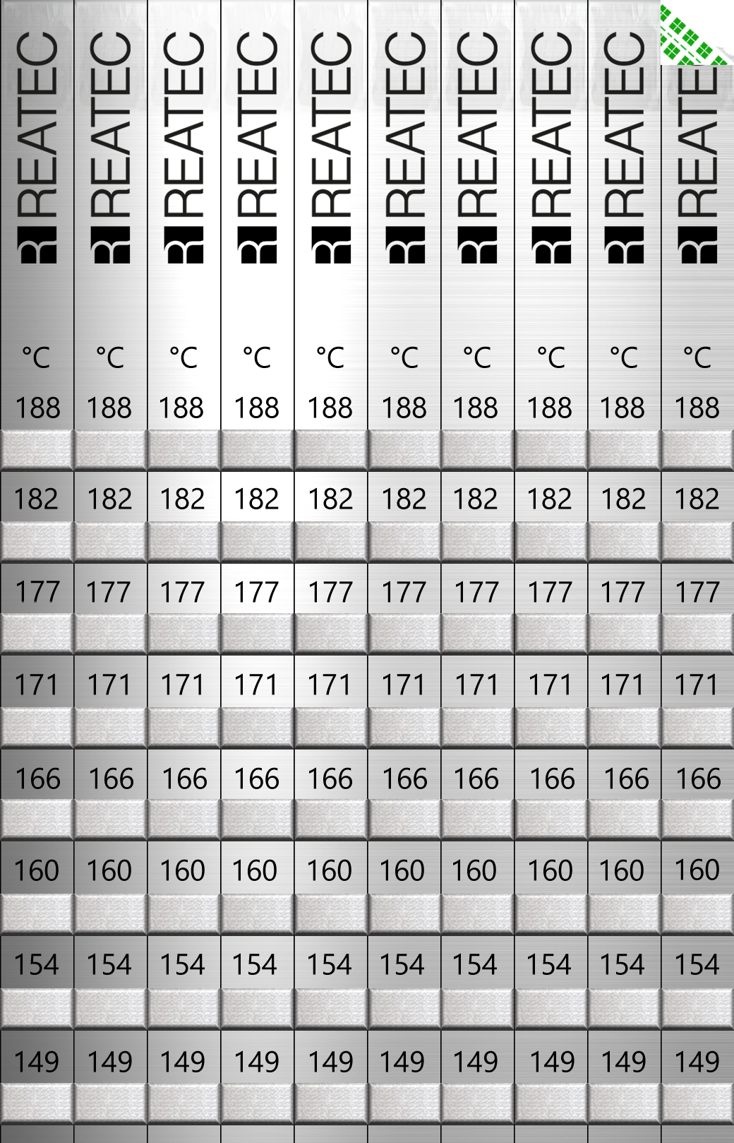 reaStripe 8 professional temperature indicator, 149–188°C