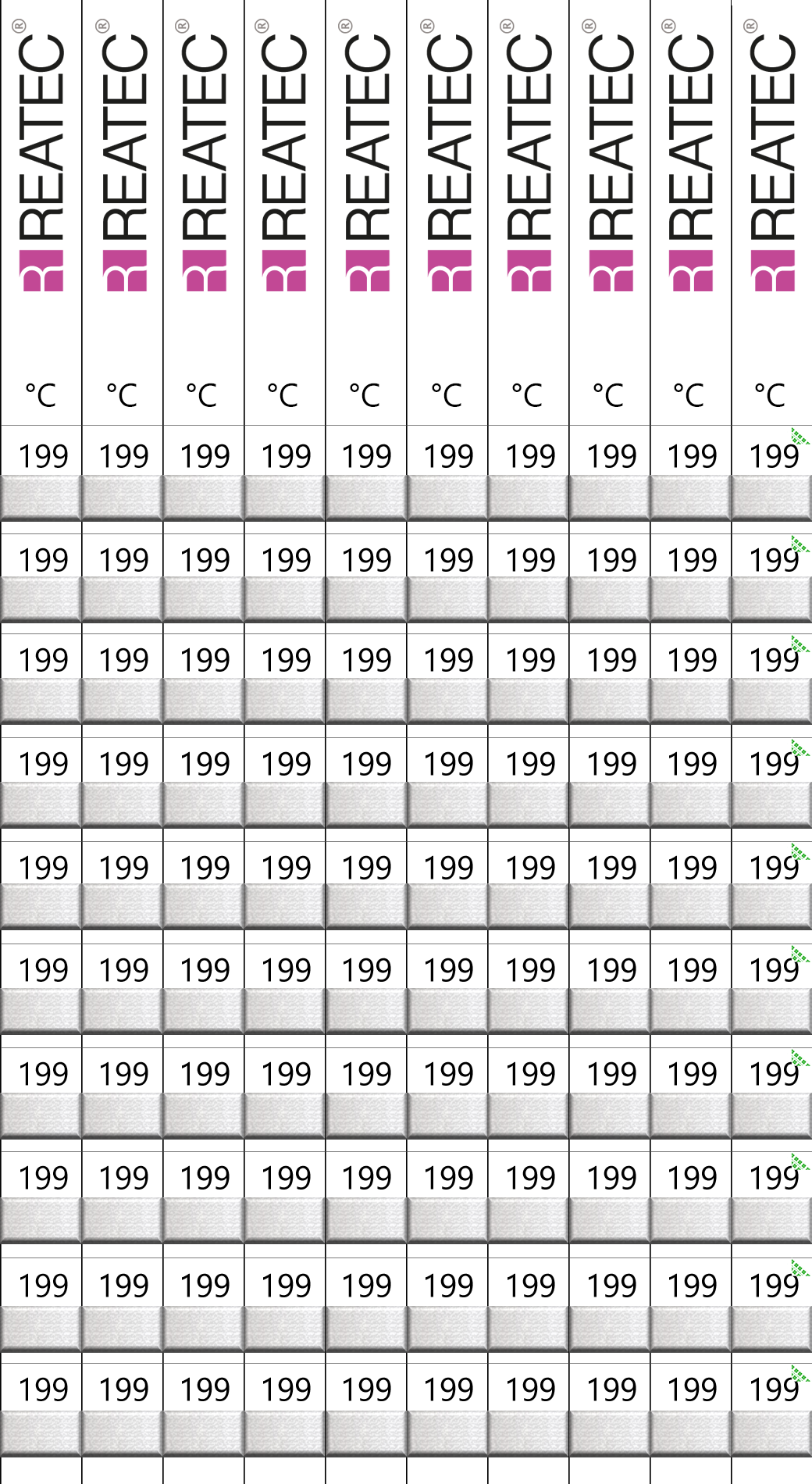 reaMini standard temperature indicator, 199°C