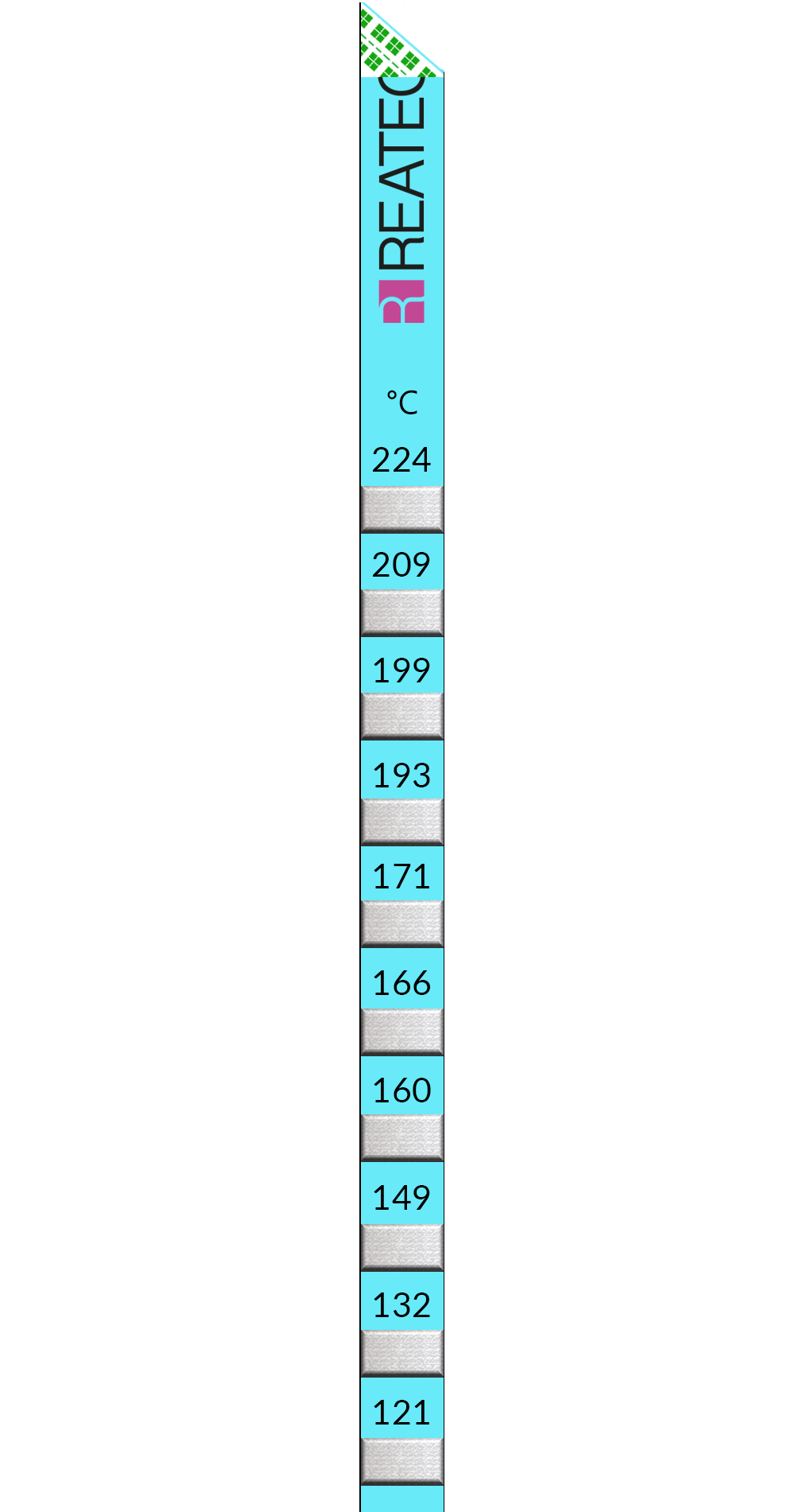 reaTextile standard temperature strip, single indicator strip